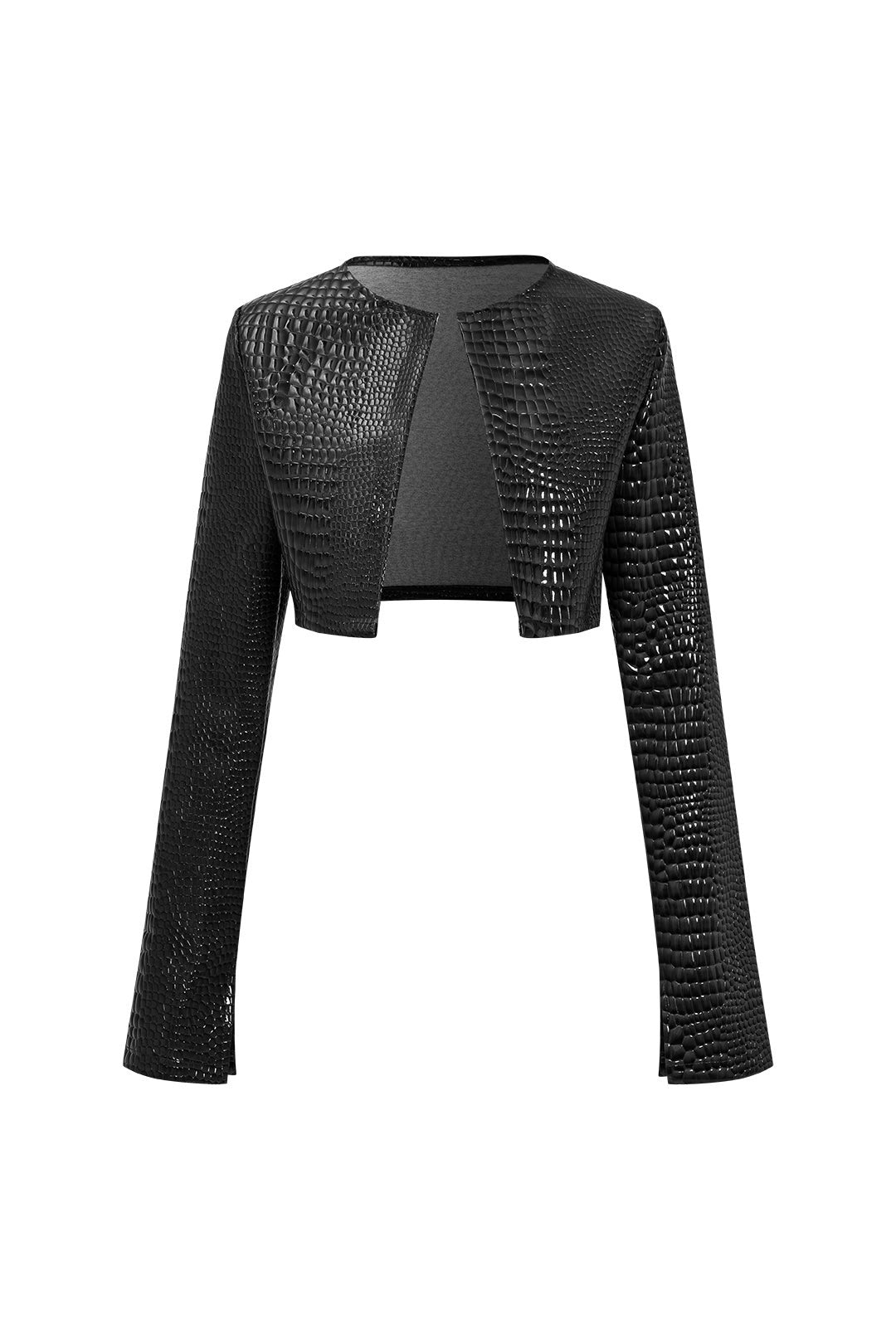 Black Luxe Croc Jacket